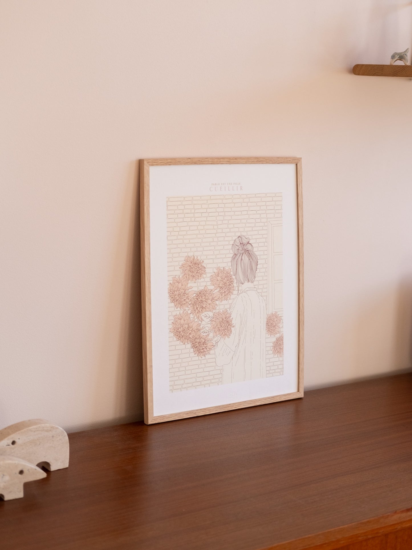 Affiche pastel femme Dahlias