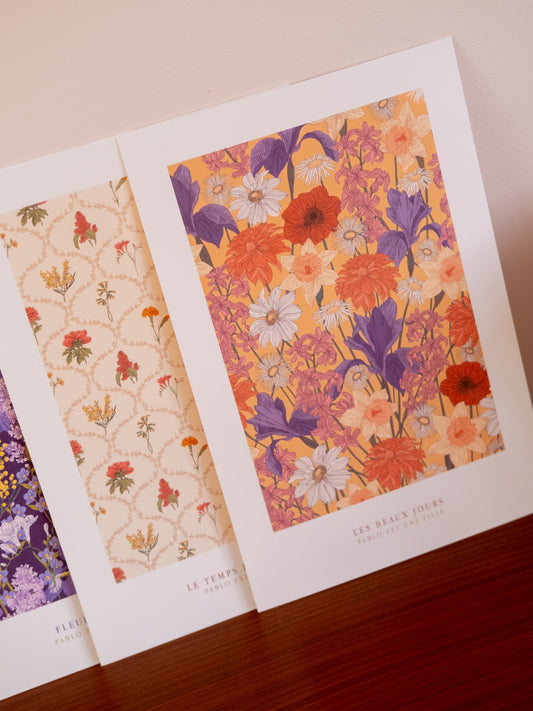 Affiche florale colorée et vive