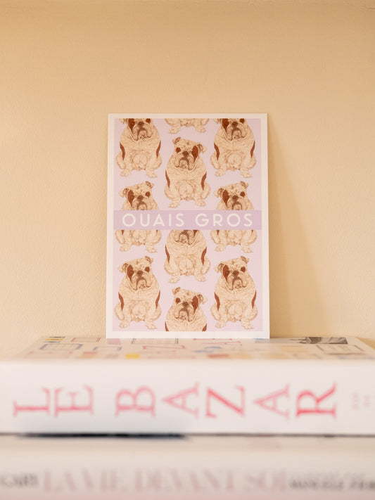 Carte postale bouledogue ouais gros