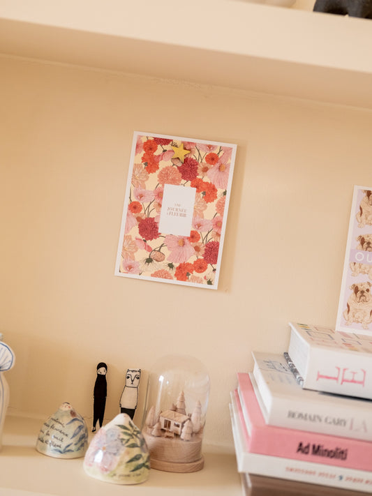 Carte postale une journée à fleurir A6