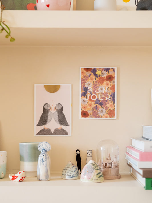 Carte postale florale bonjour