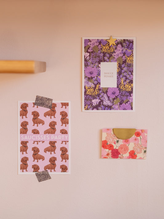 Décoration murale violet et rose