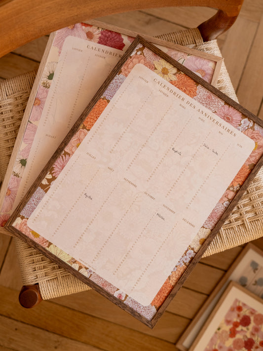 Jolie affiche calendrier des anniversaires