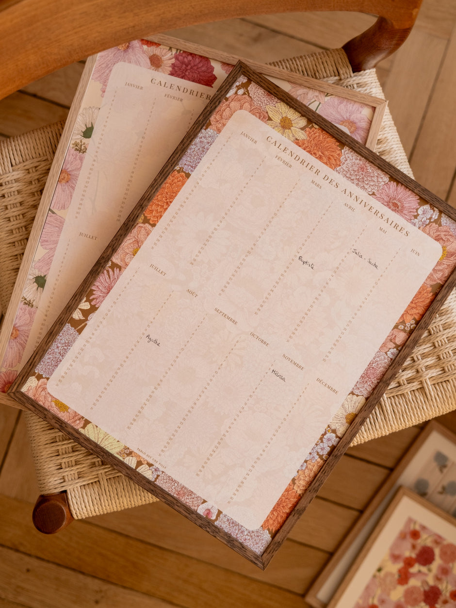 Jolie affiche calendrier des anniversaires