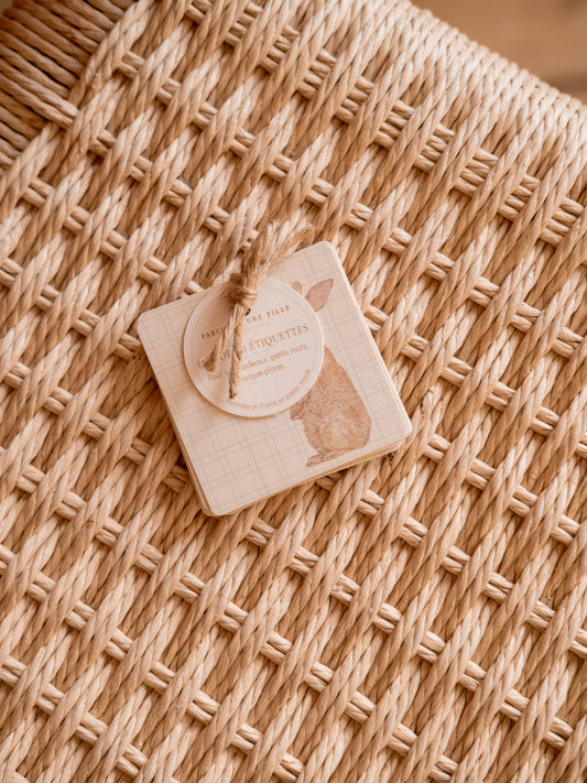 Lot de 10 étiquettes petit lapin