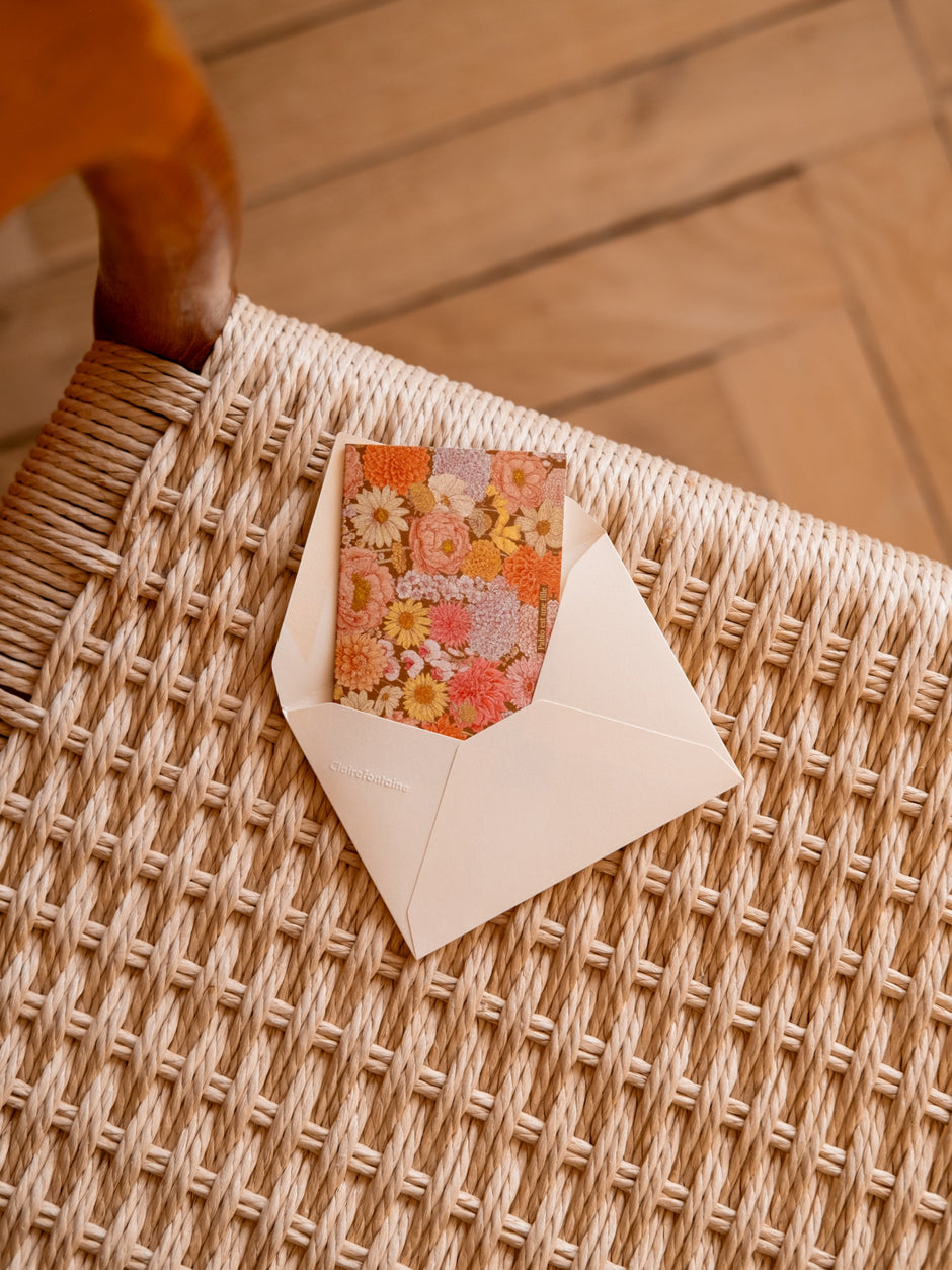 Mini carte florale motif vintage