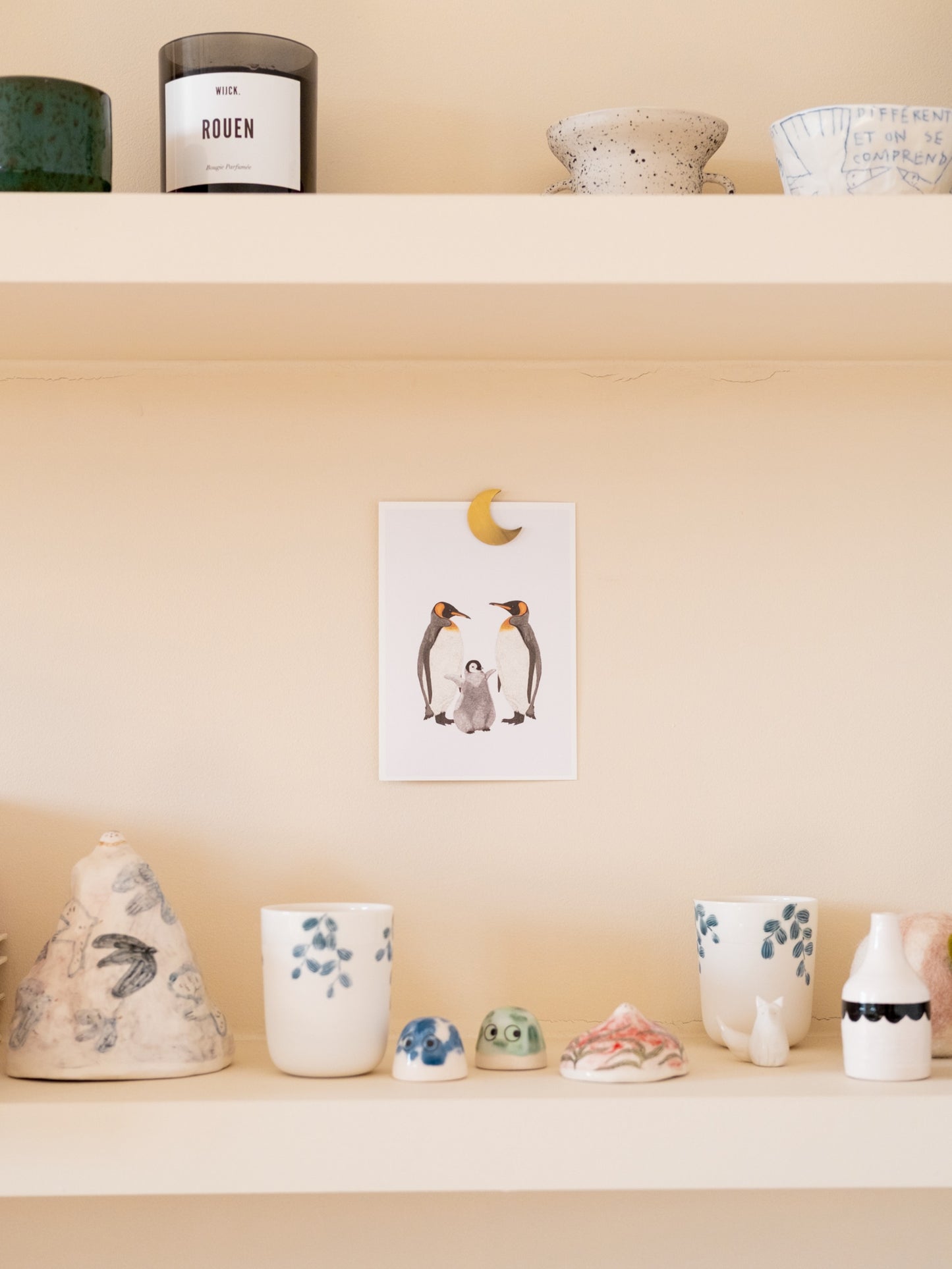 Carte annonce grossesse manchots