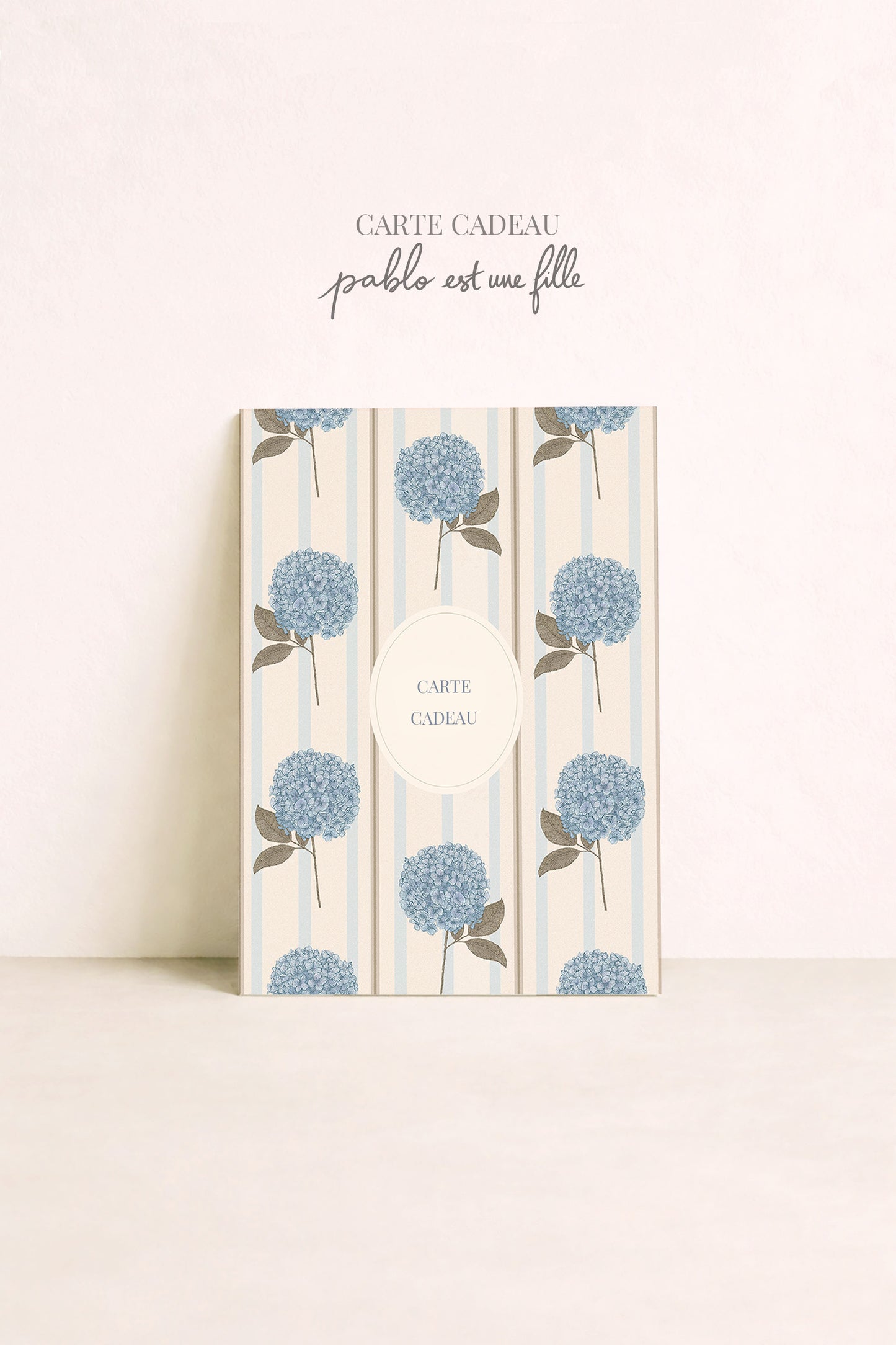 Carte cadeau disponible sur la boutique Pablo est une fille