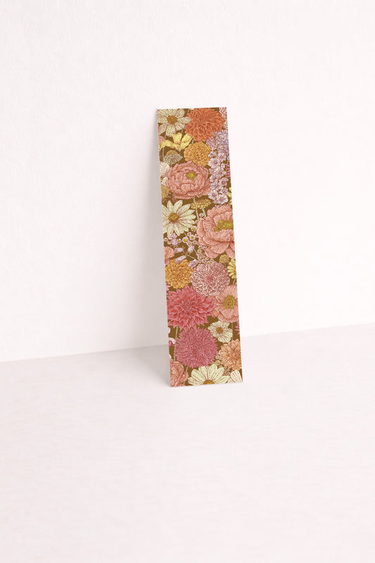 Marque-page au motif floral rétro