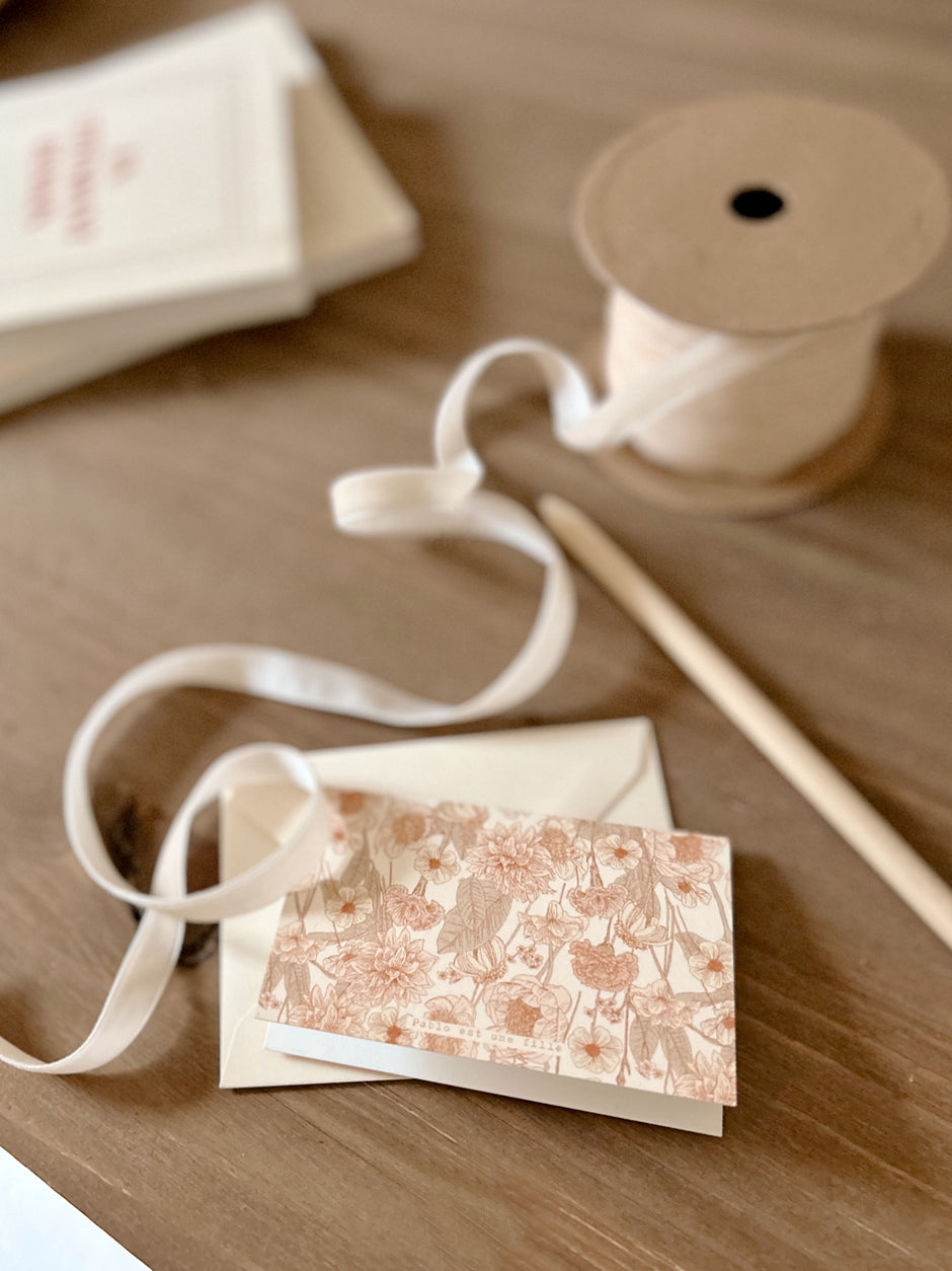 Petite carte florale thabor à glisser dans un bouquet
