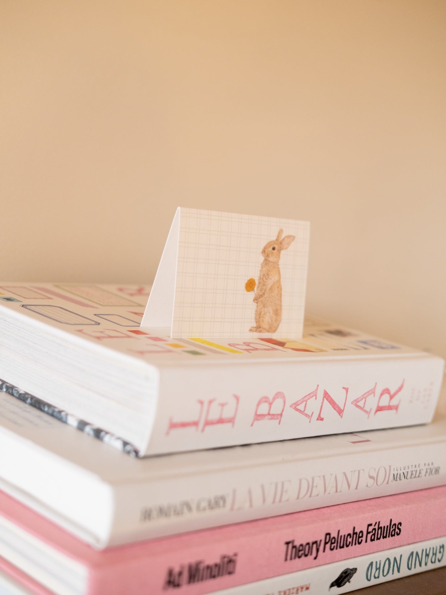 Petite carte lapin et fleur