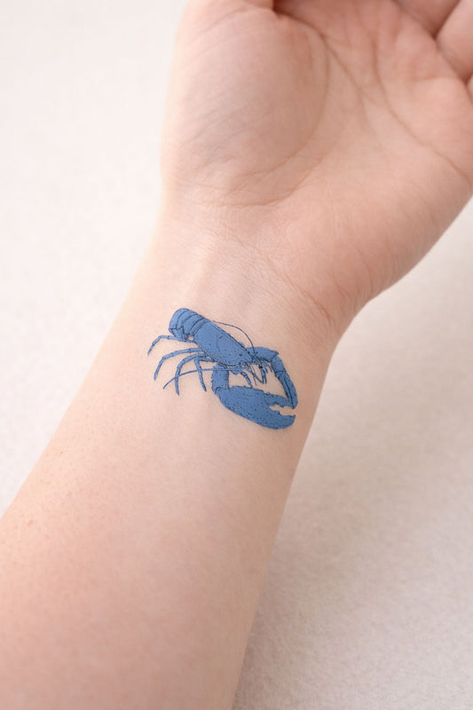 Tatouage éphémère homard, issu de la planche beurre salé