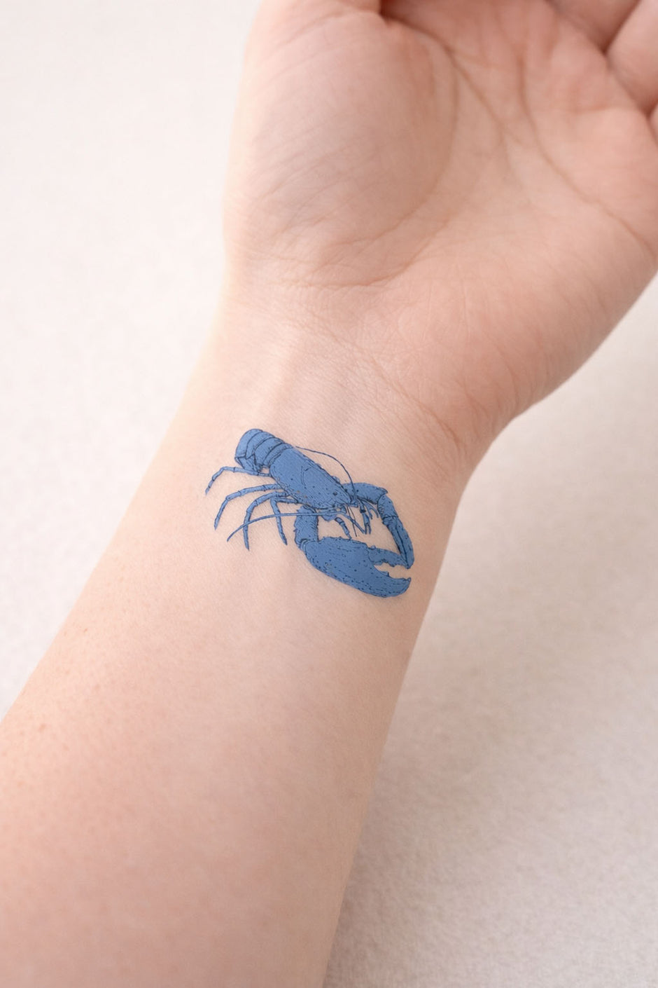 Tatouage éphémère homard, issu de la planche beurre salé