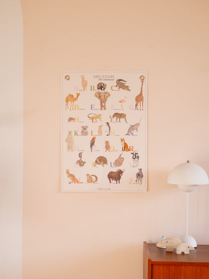 Abécédaire des animaux sur toile canvas