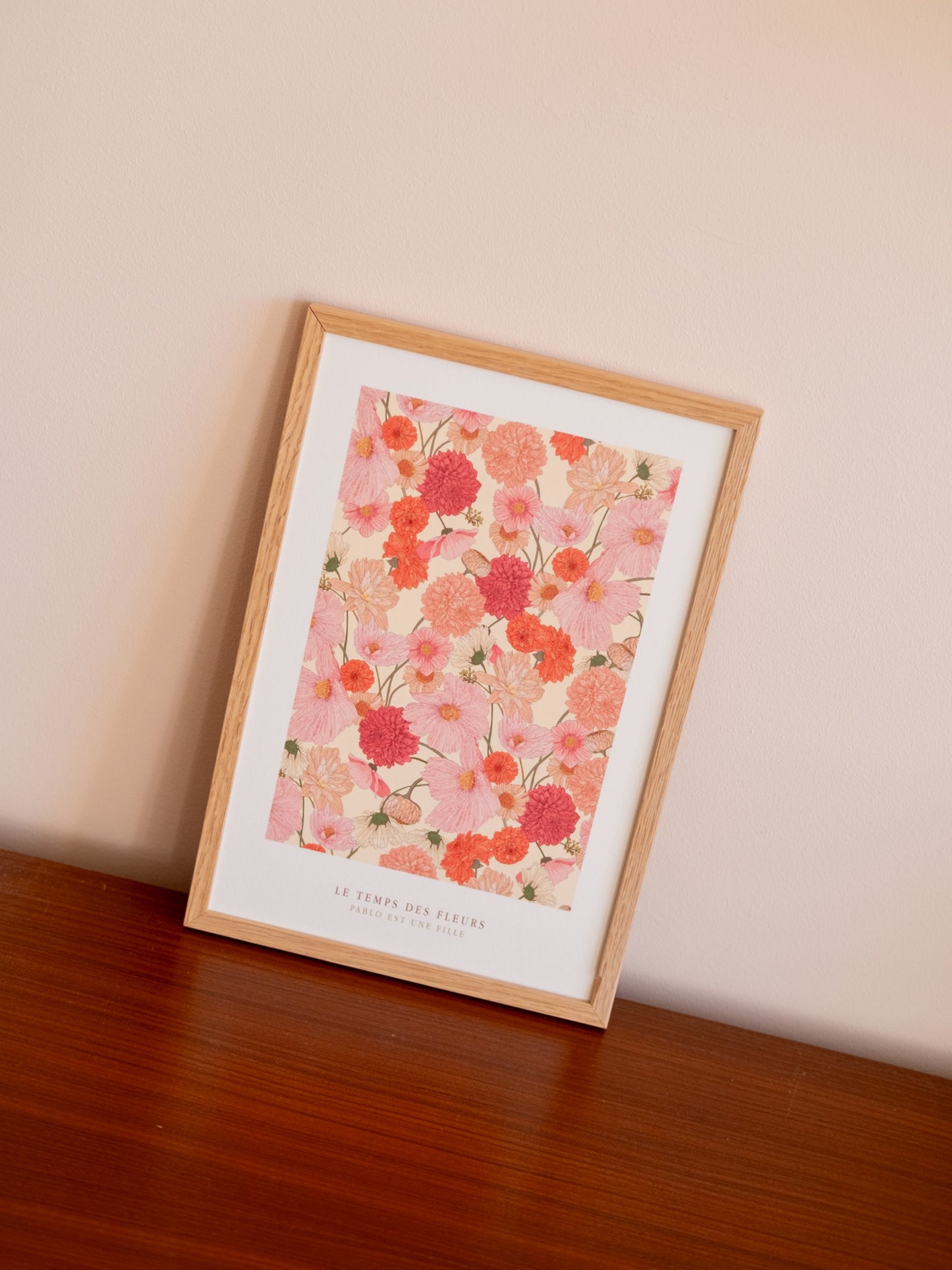 Affiche florale A4 temps des fleurs