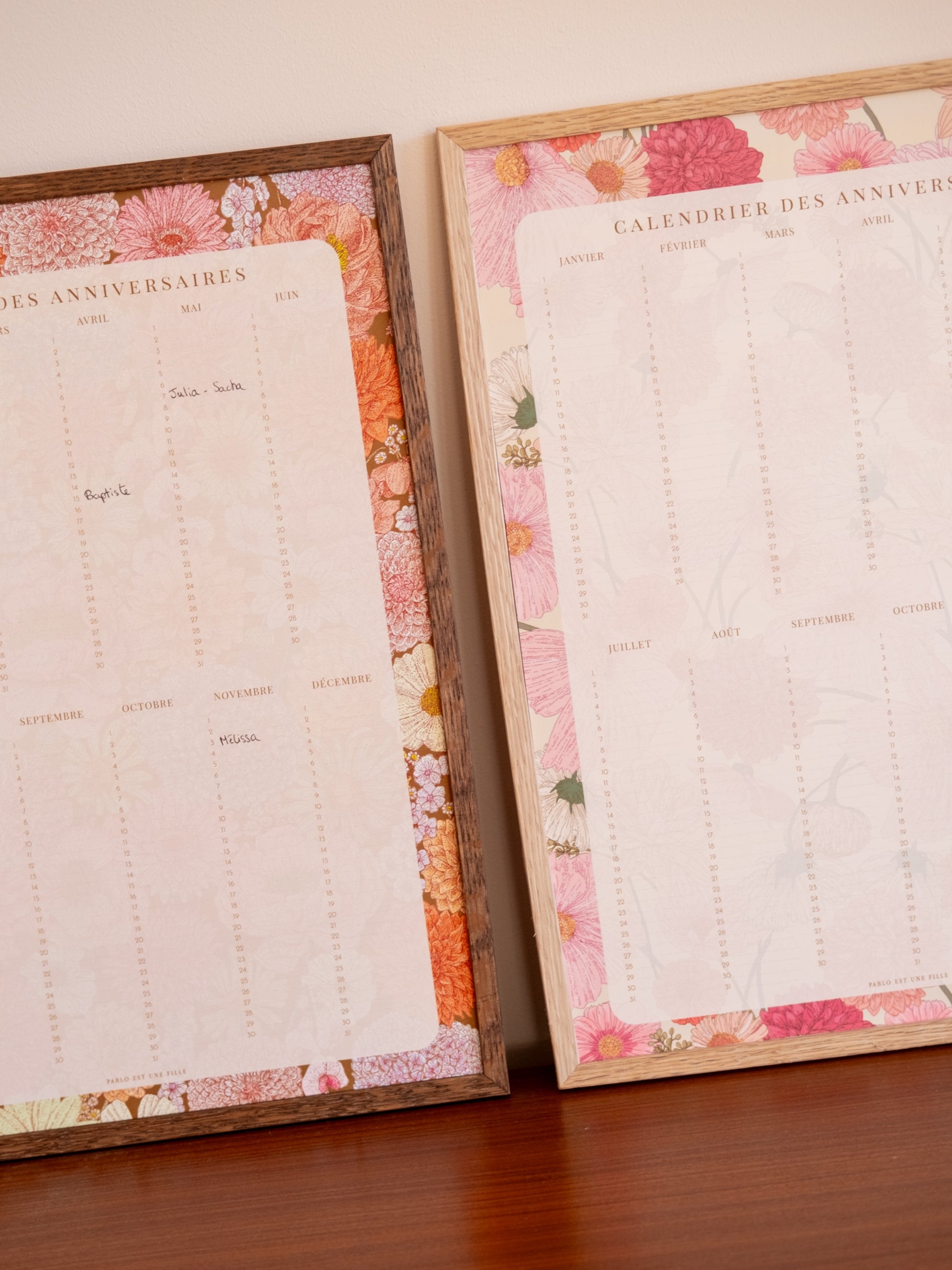 Affiche calendrier des anniversaires 