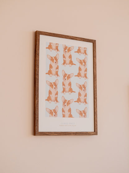 Affiche corgis chiens