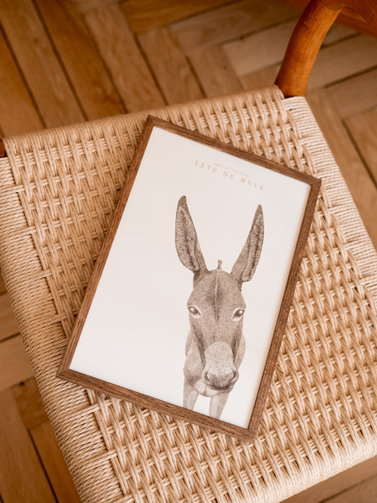 Affiche douce et épurée âne