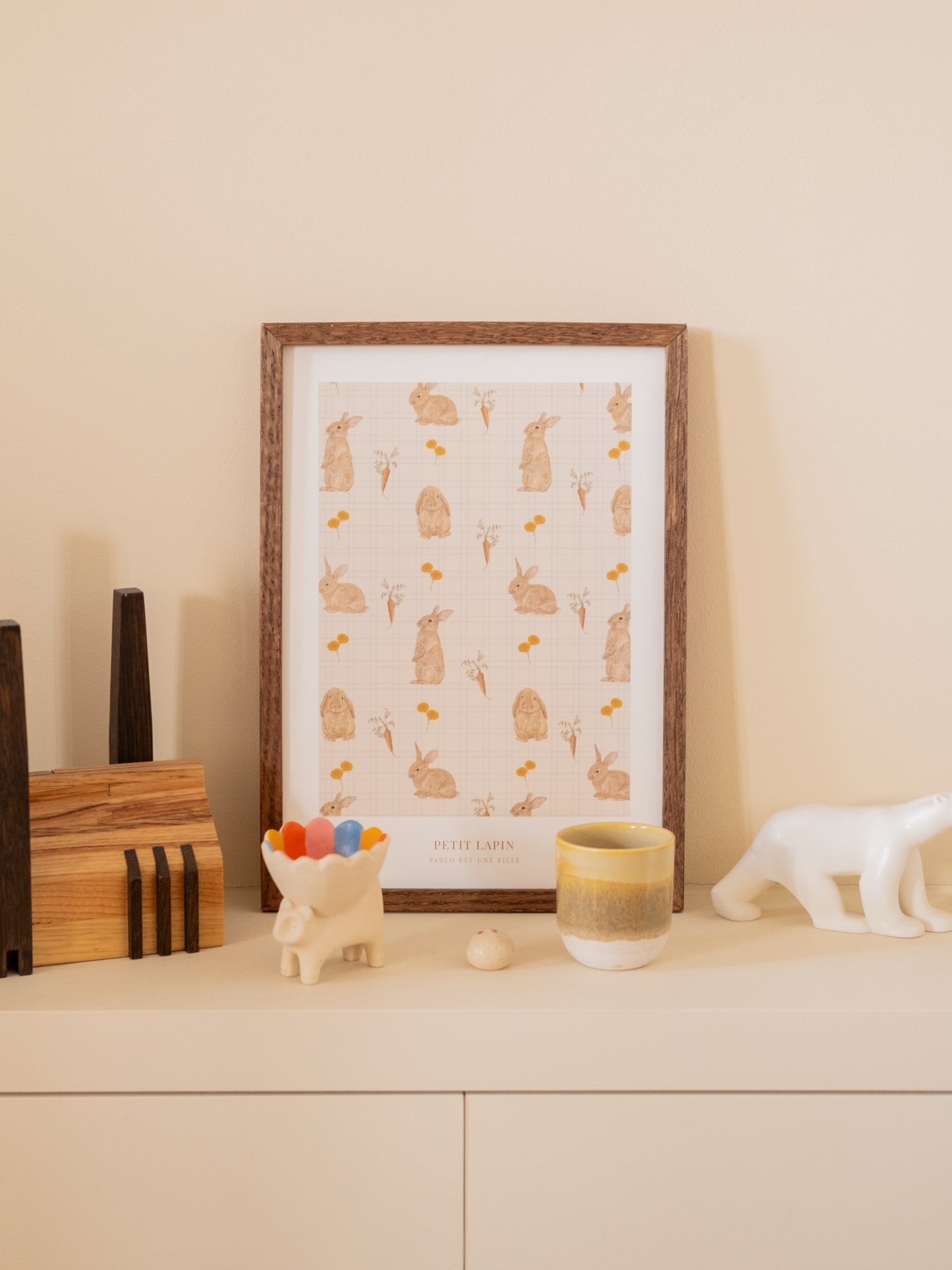 Affiche pour chambre d’enfant motif lapins