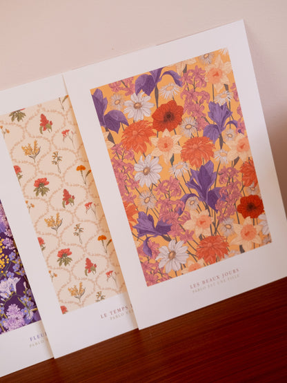 Affiche florale colorée et vive