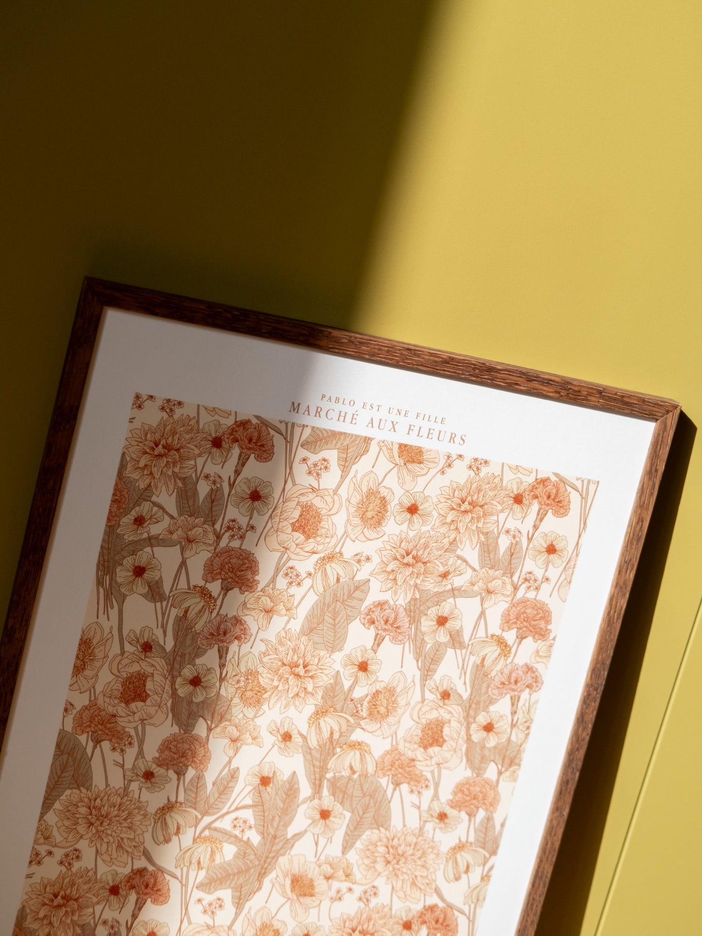 Affiche florale terracotta