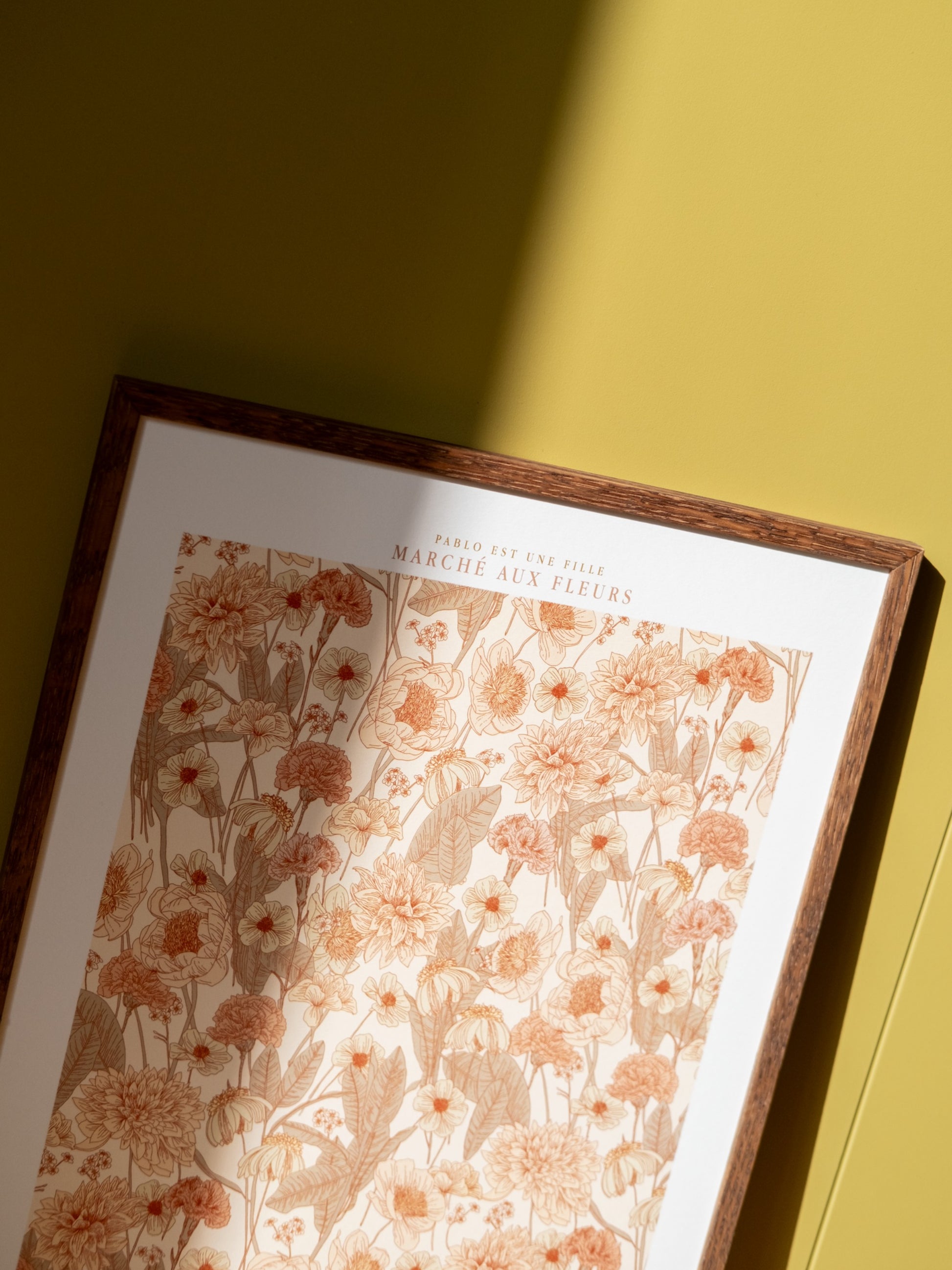 Affiche florale terracotta