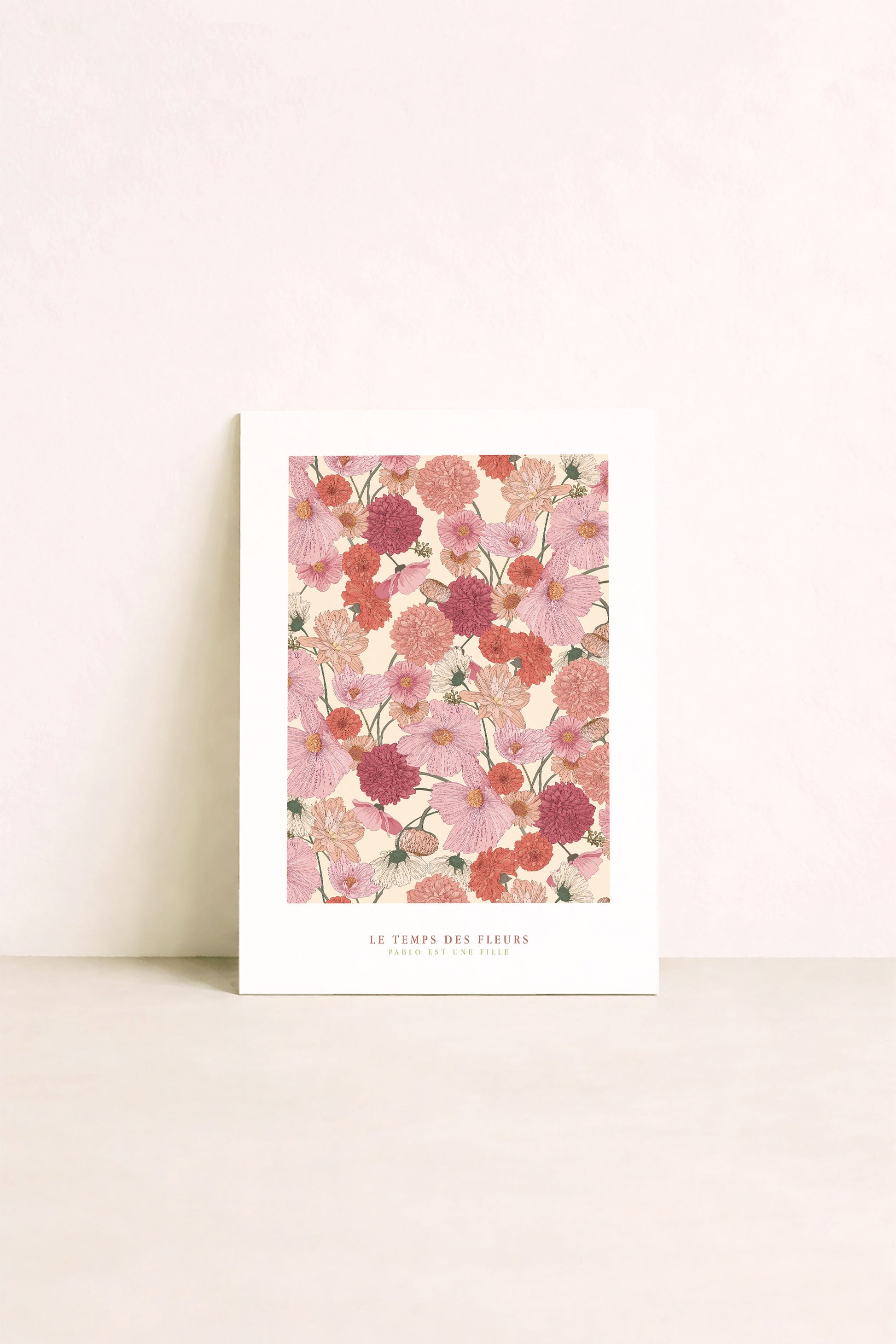 Affiche Le temps des fleurs A4 par Pablo est une fille