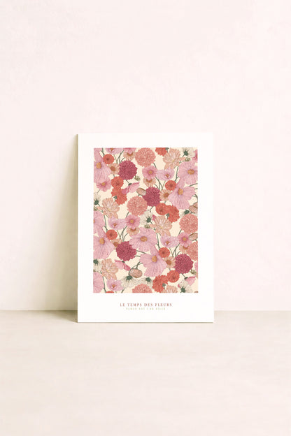 Affiche Le temps des fleurs A4 par Pablo est une fille