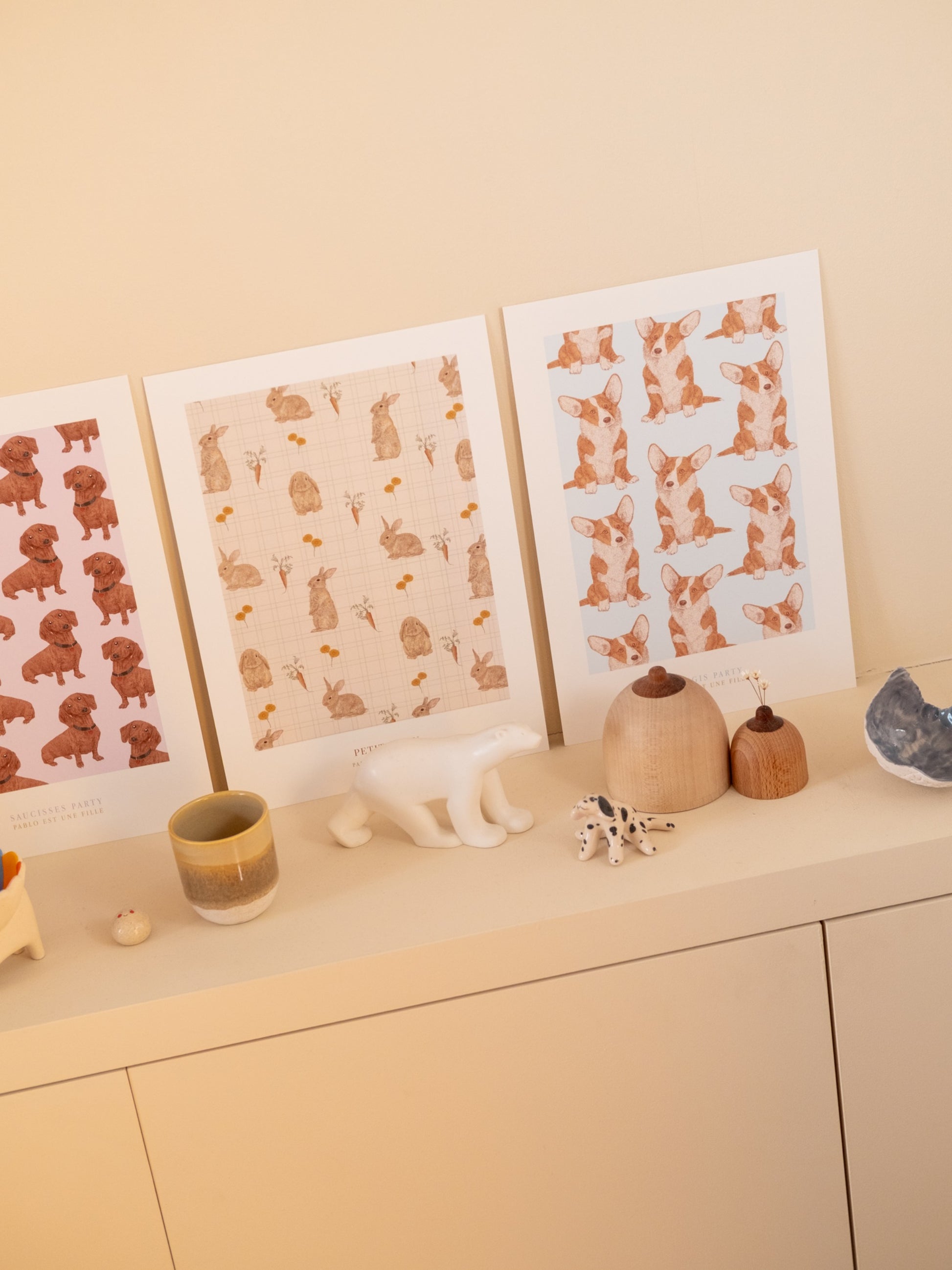 Affiches animaux mignons illustration