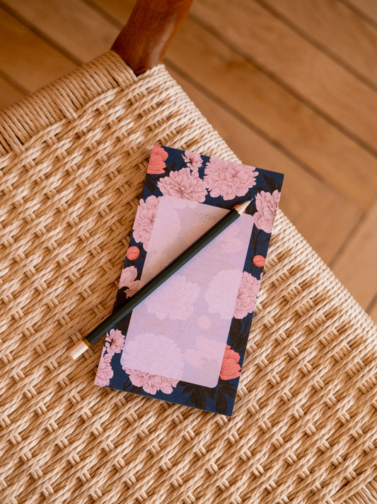 Bloc-notes florale Pivoines