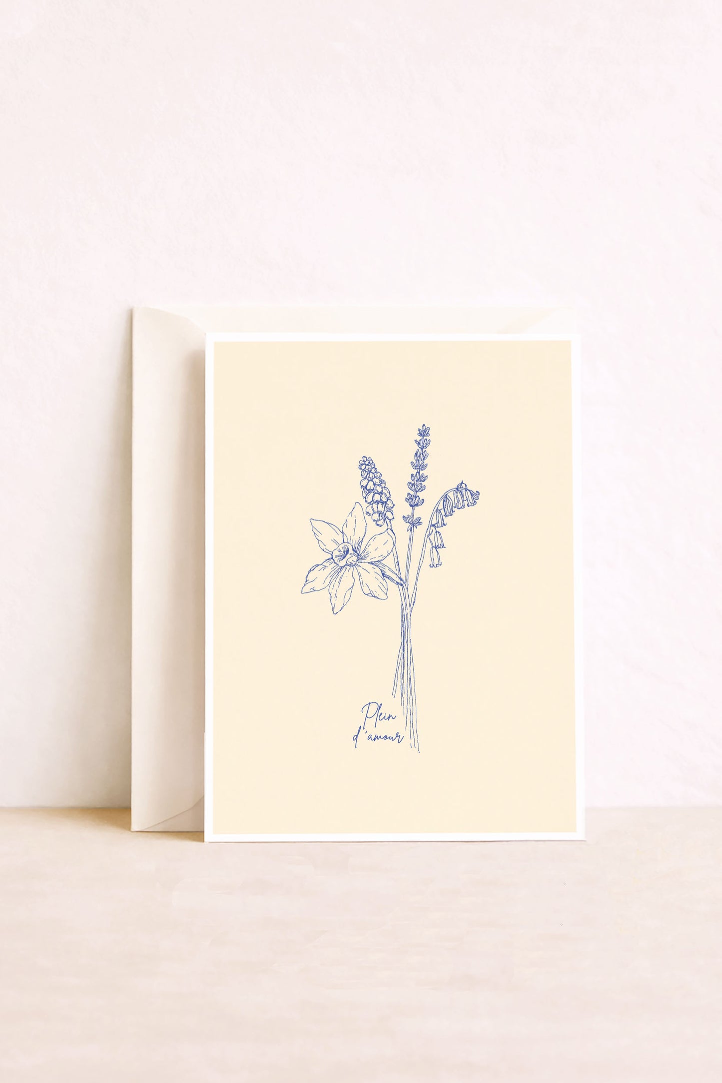 Carte florale et enveloppe Plein d’amour 