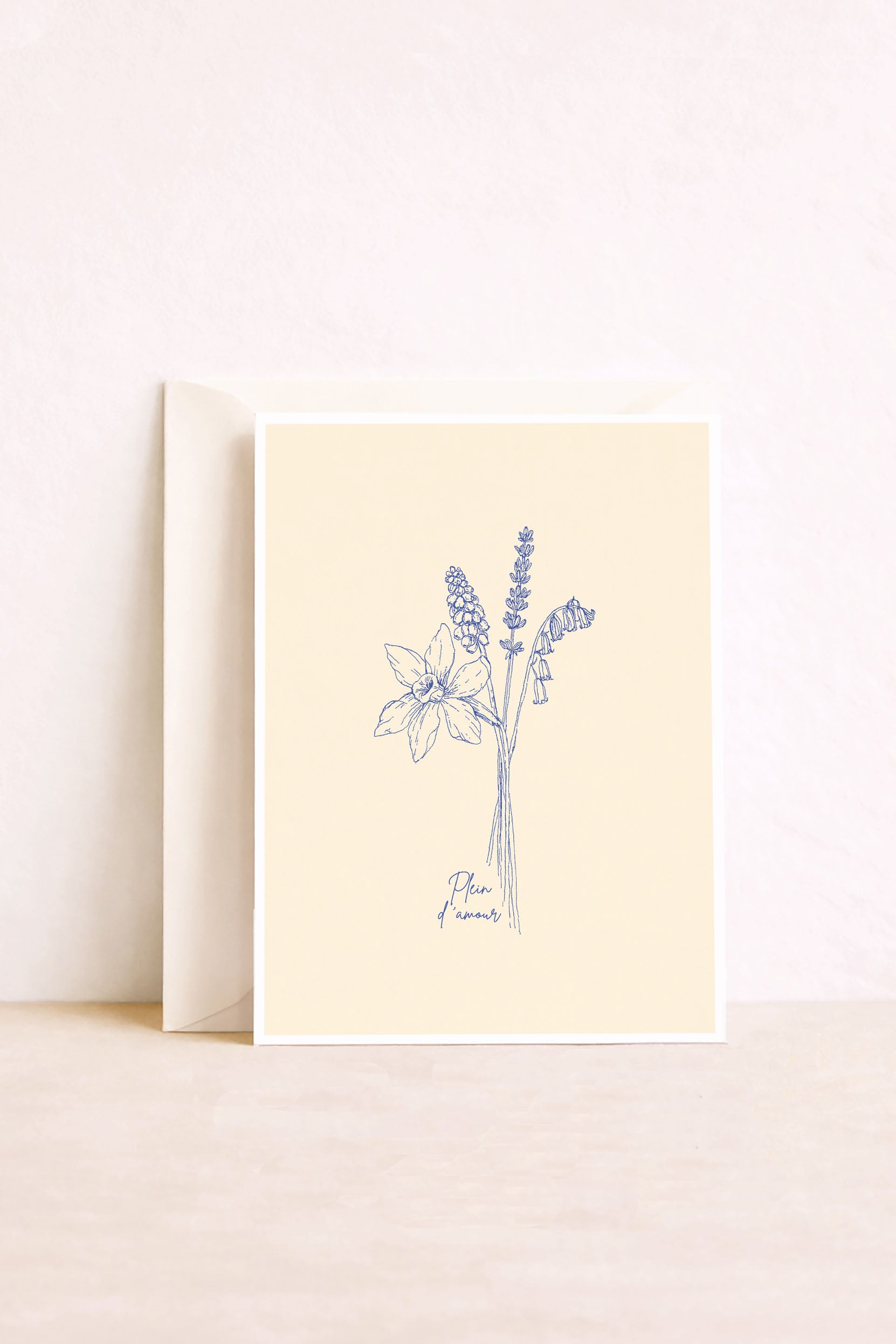 Carte florale et enveloppe Plein d’amour 
