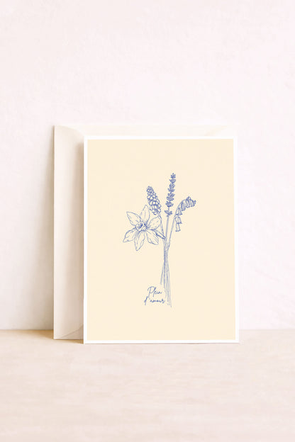 Carte florale et enveloppe Plein d’amour 