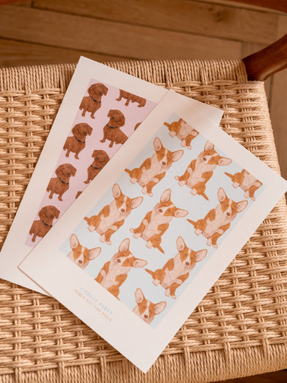 Illustration corgis et teckels 