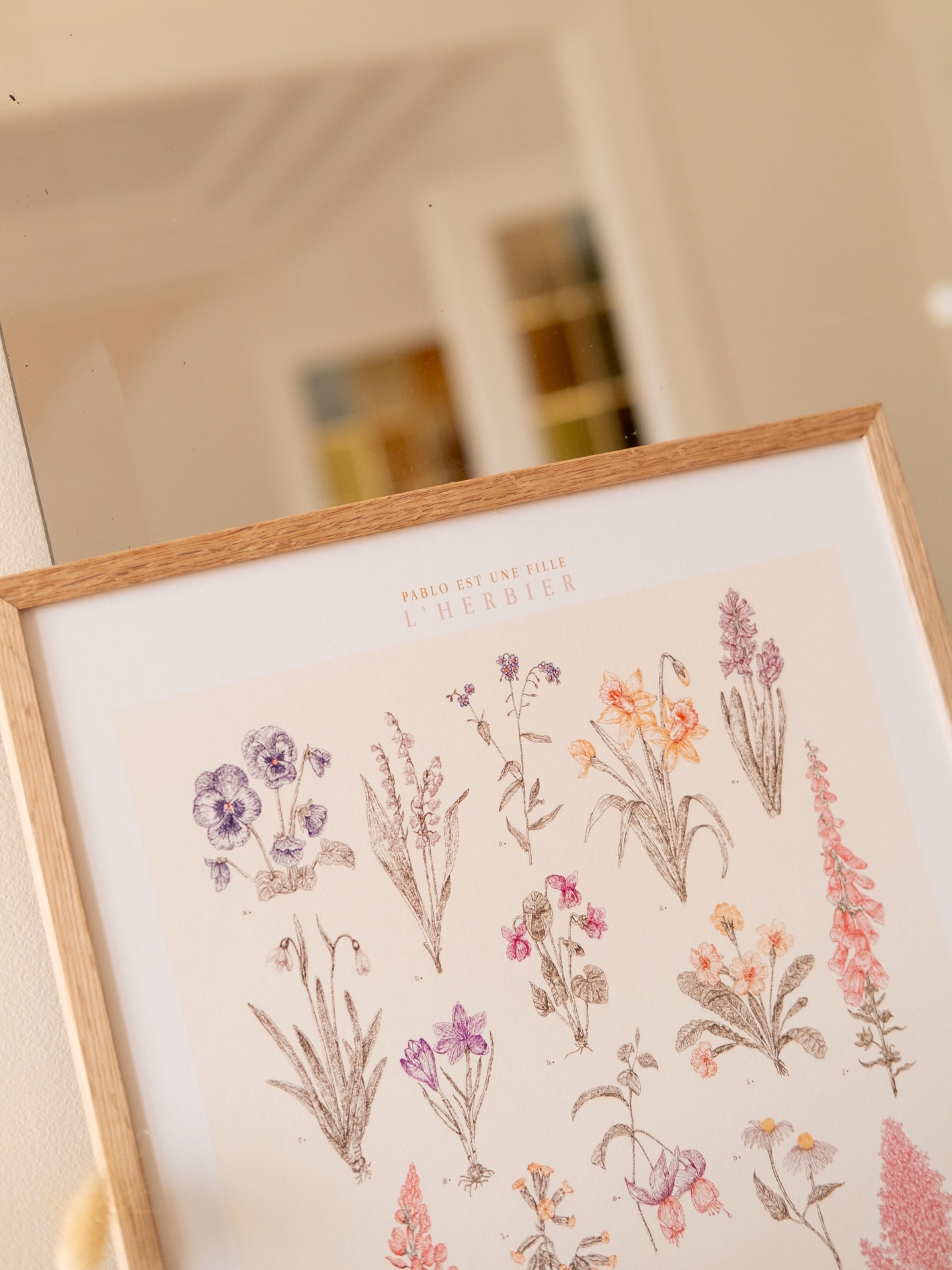 Détail herbier floral en pointillisme