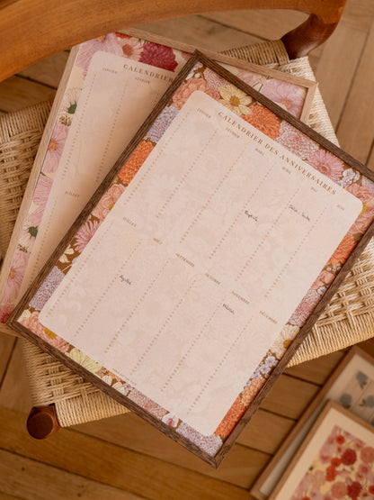 Jolie affiche calendrier des anniversaires