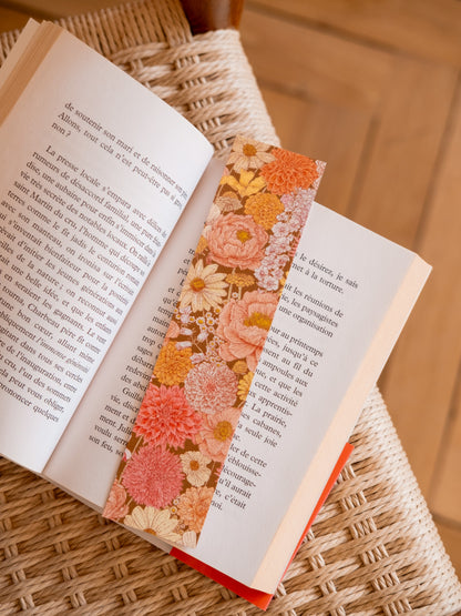 Marque-page motif floral vintage