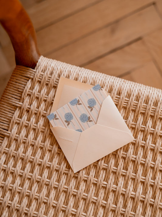 Mini carte hortensias avec enveloppe