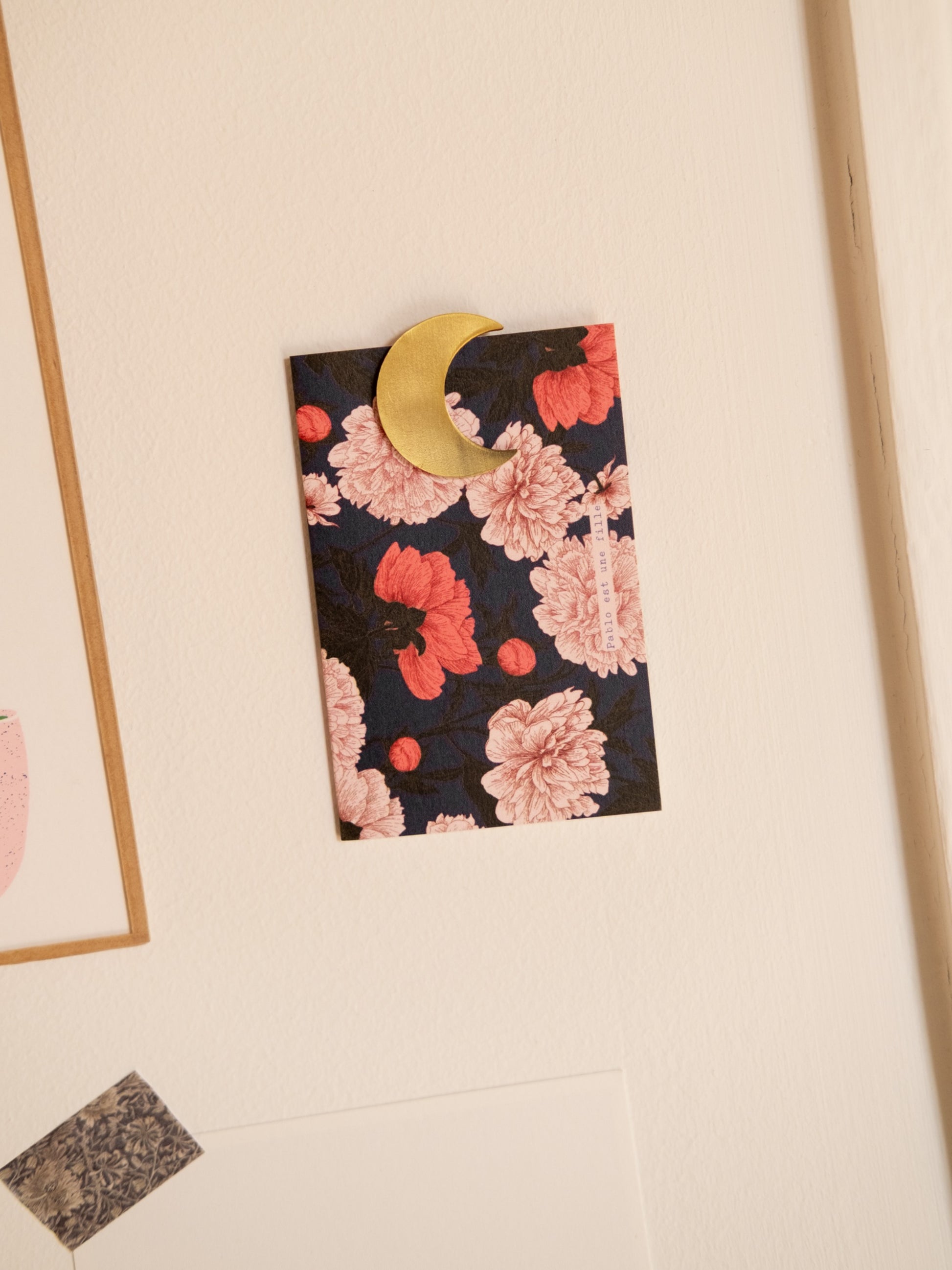 Petite carte postale motif floral