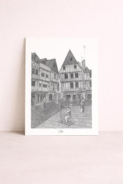 Place Saint Pierre - Sérigraphie 30x40cm