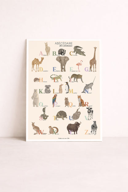 Abécédaire des animaux pour chambre enfant et bébé