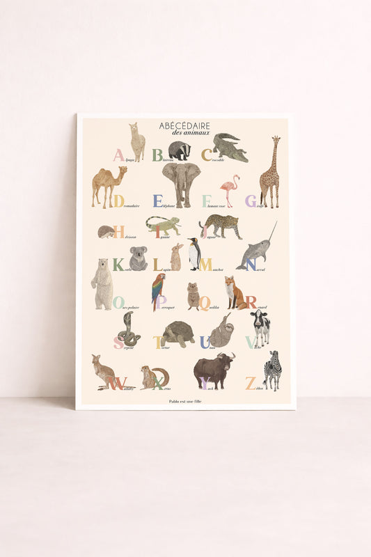 Abécédaire des animaux pour chambre enfant et bébé