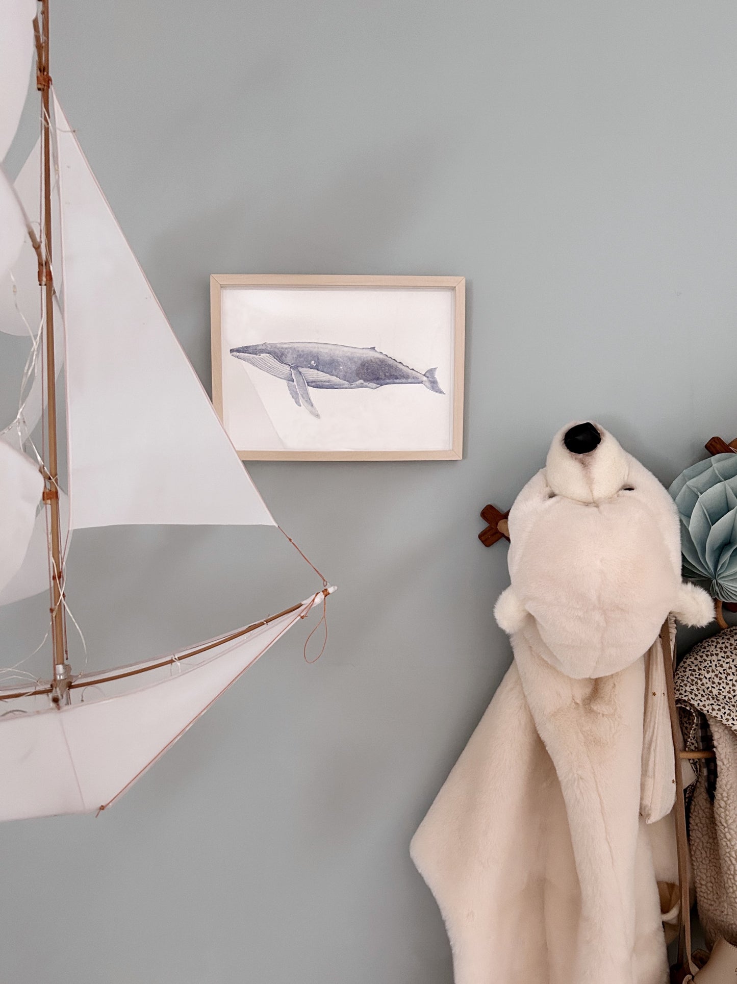 Affiche d'une baleine pour un intérieur en bord de mer
