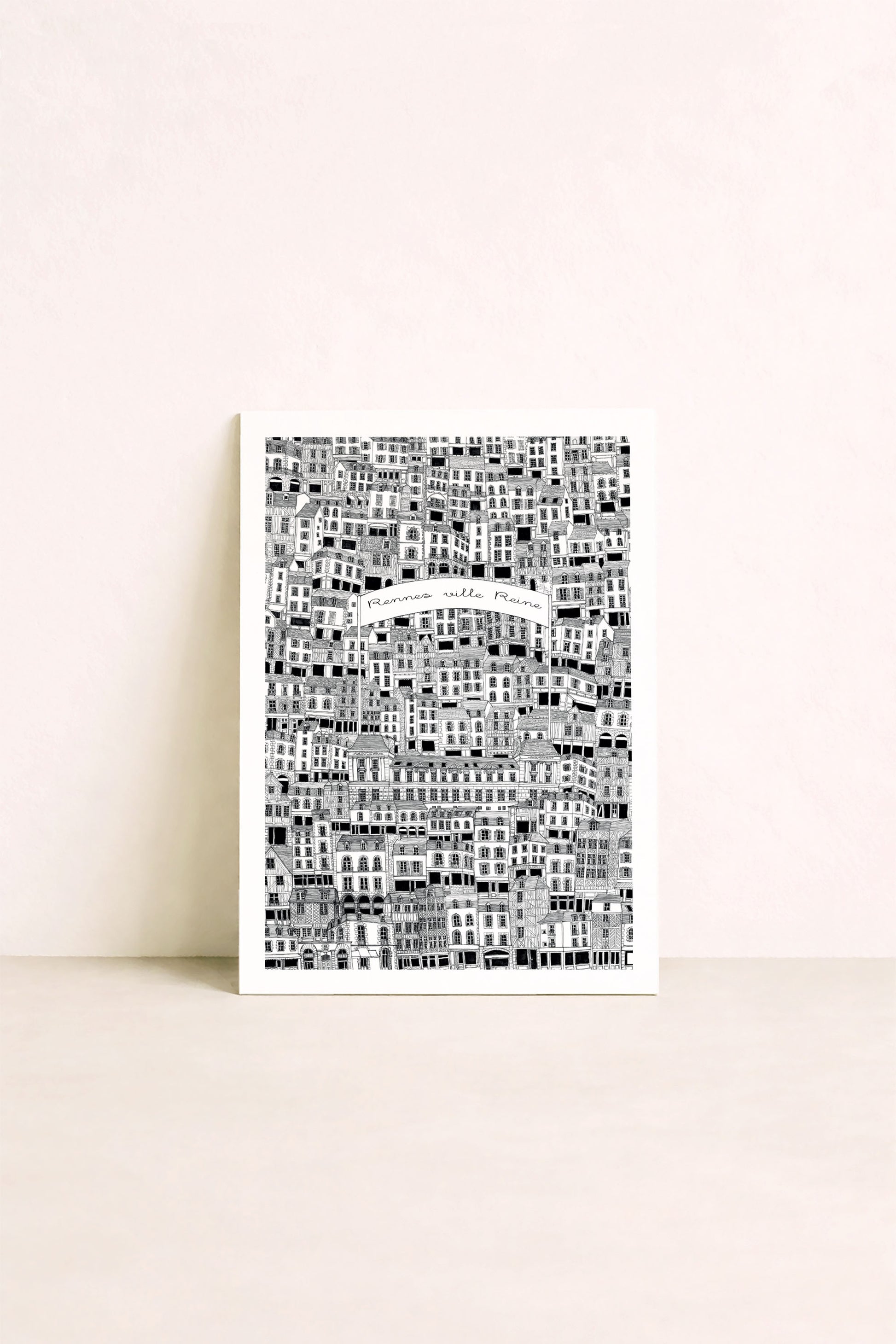 Affiche illustrée Rennes ville Reine