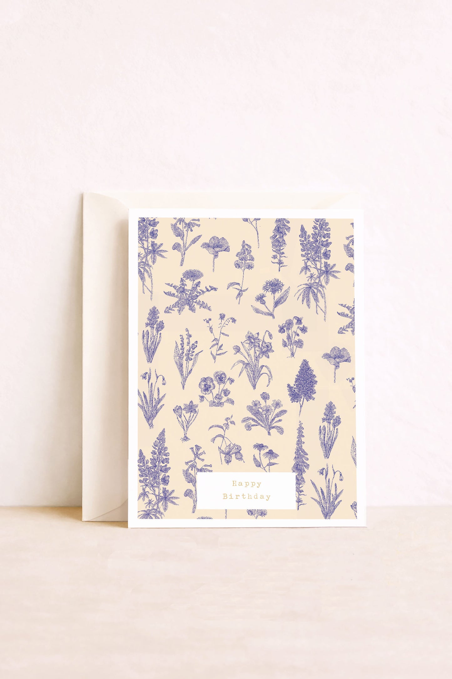 Carte d'anniversaire Happy Birthday présentant un herbier