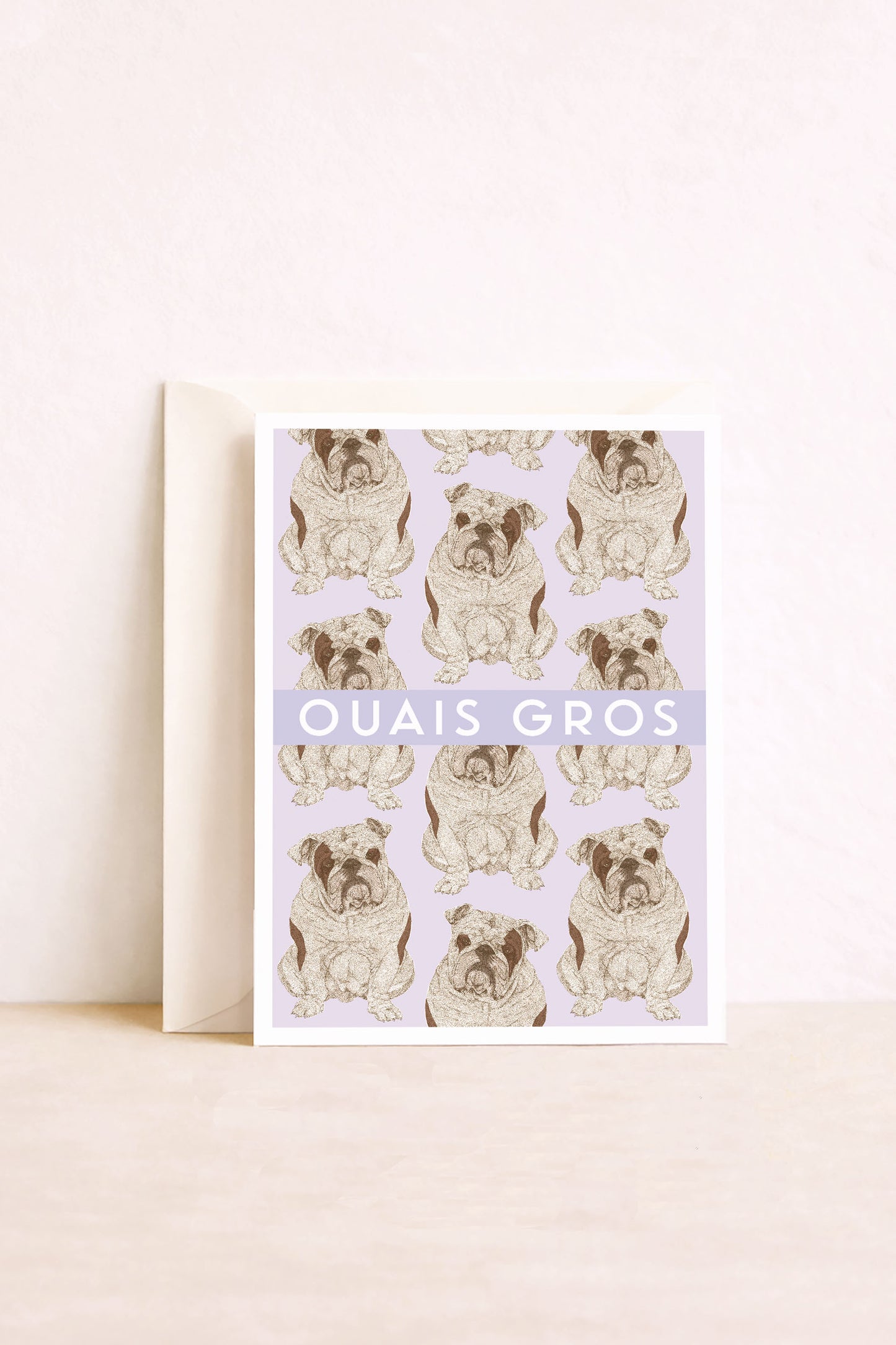 Carte Postale chien Bouledogue Ouais gros