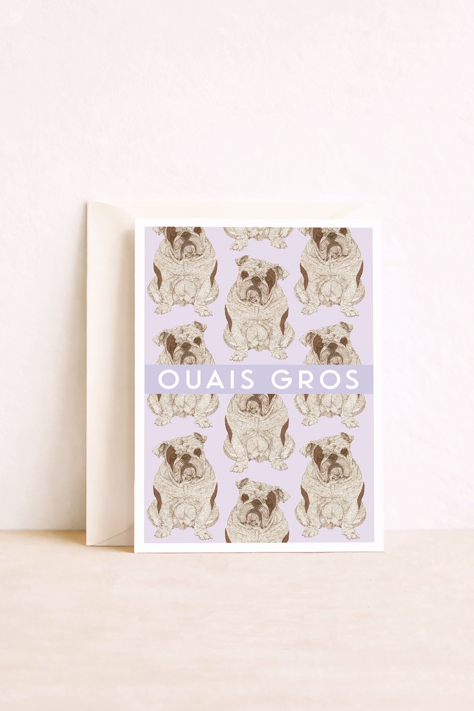 Carte Postale chien Bouledogue Ouais gros