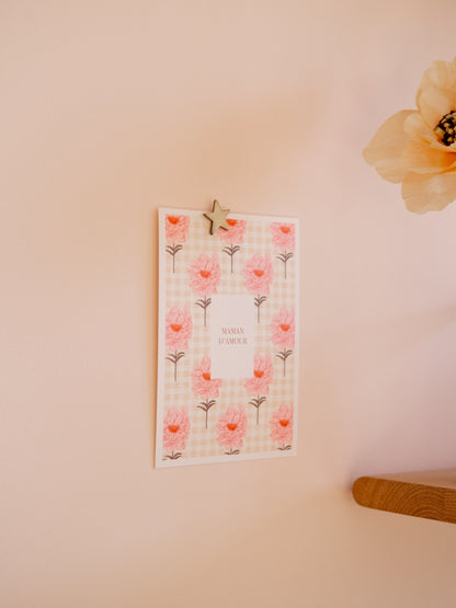 Carte postale Maman d'amour en situation – fête des mères illustration florale | Pablo est une fille