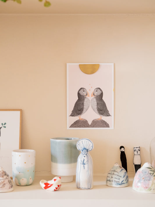 carte postale macareux bretagne