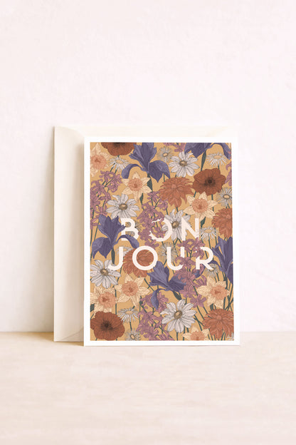 Carte florale Bonjour par Pablo est une fille